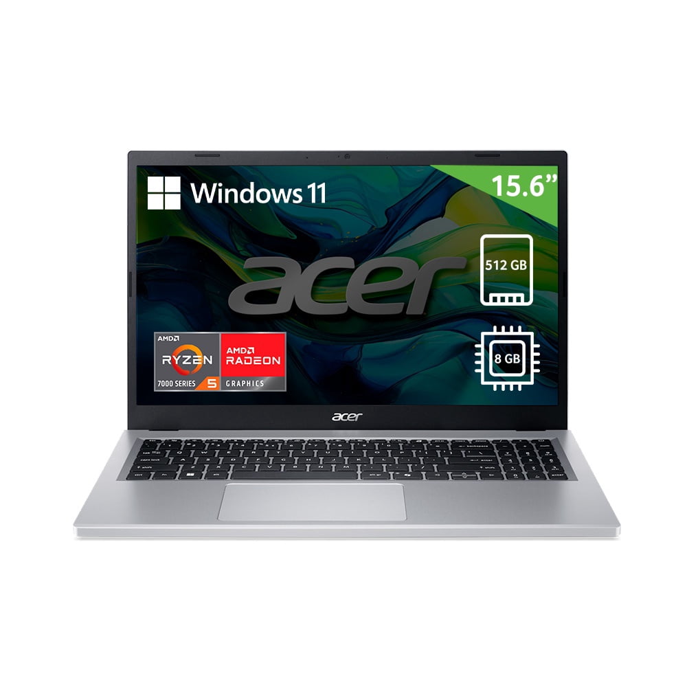 Laptop Acer Aspire Go 15 AG15-21PT-R8MT Ryzen 5 7520U 4 núcleos 8GB 512GB Plata