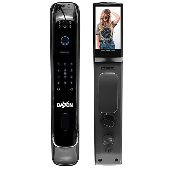 Cerradura Inteligente DAXXON X8 CAM para Puerta, 5 Métodos de Acceso, Huella Digital, APP, WiFi y Llave, Cerradura Digital Biométrica