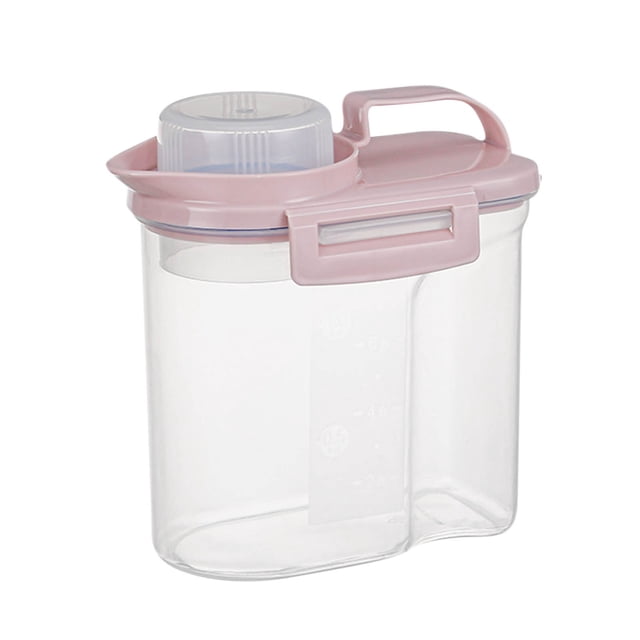 Food Storage Container Airtight Canister, Clear Plastic Jar with Secure Locking Lid for Pantry Kitchen, Stackable Dry Food Organizer for Cereal Snacks, 1 Piece