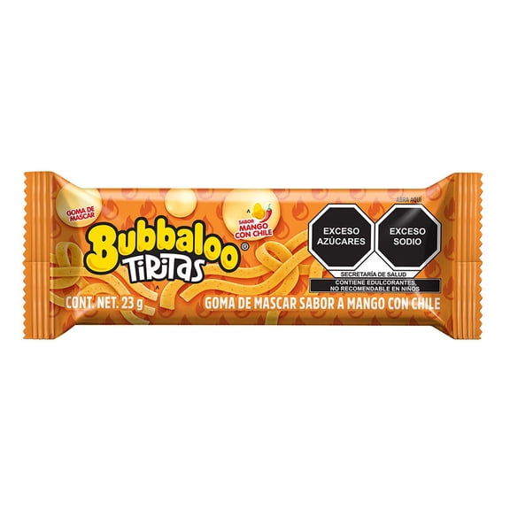 Goma de mascar Bubbaloo tiritas sabor mango con chile 23 g