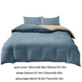 thumbnail image 3 of Juego de cama de 4 piezas para dormitorios | Poliéster suave lavado | Tamaños individual y matrimonial | Diseño reversible | Incluye funda nórdica, sábana ajustable y 2 fundas de almohada, 3 of 6