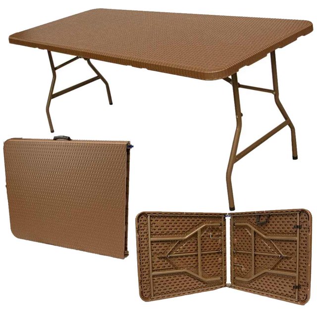 Mesa Plegable JARDIMEX Rattan 183 cm Patio Jardin Fiestas