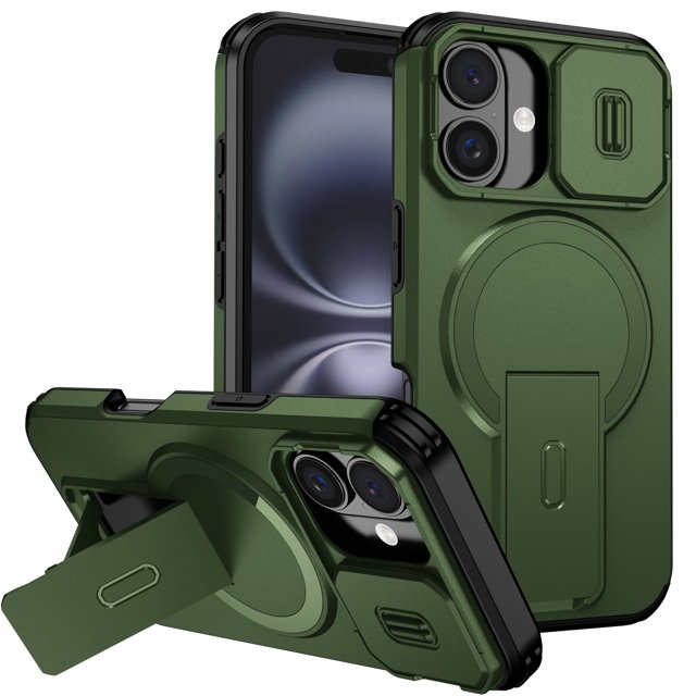 Funda GANGXUN para iPhone 16 – Magnética Antigolpes con Soporte y Protección Doble