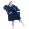 thumbnail image 4 of Colcha con capucha para adultos y niños Sherpa Navy, 4 of 7