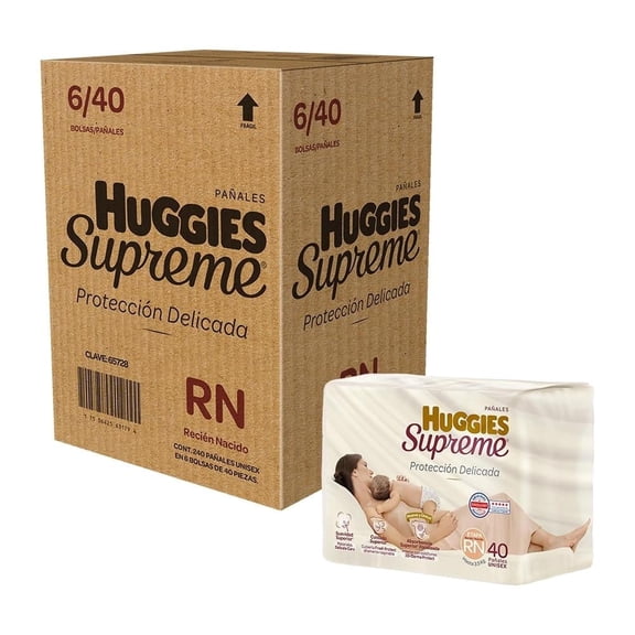 Pañales Huggies Supreme etapa recién nacido unisex 240 piezas