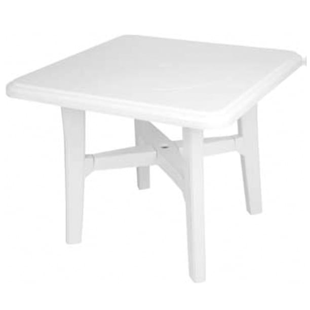 Mesa Cuadrada de Plástico de 90 x 90 cm con Cruceta Blanco