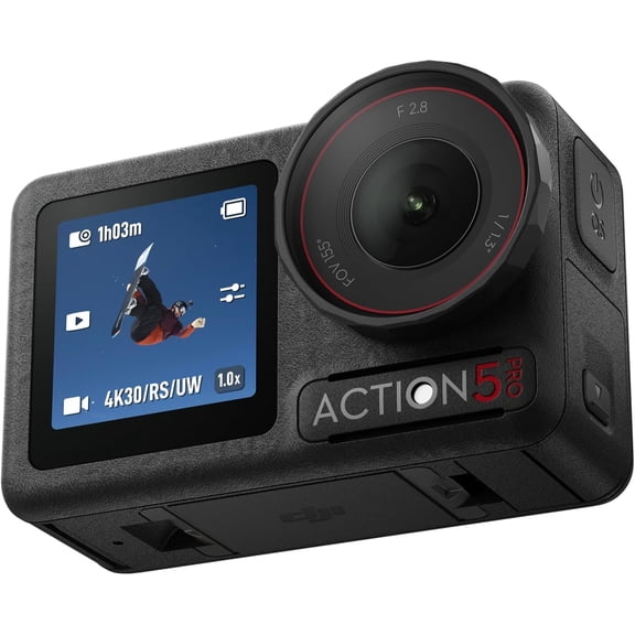 DJI Pack Estándar Osmo Action 5 Pro, cámara de acción 4K para Uso Diario | Sensor 1/1.3", vídeo 4K/120 fps, seguimiento de objetivos, estabilización, 2 pantallas OLED, sumergible, deportes y vlogs