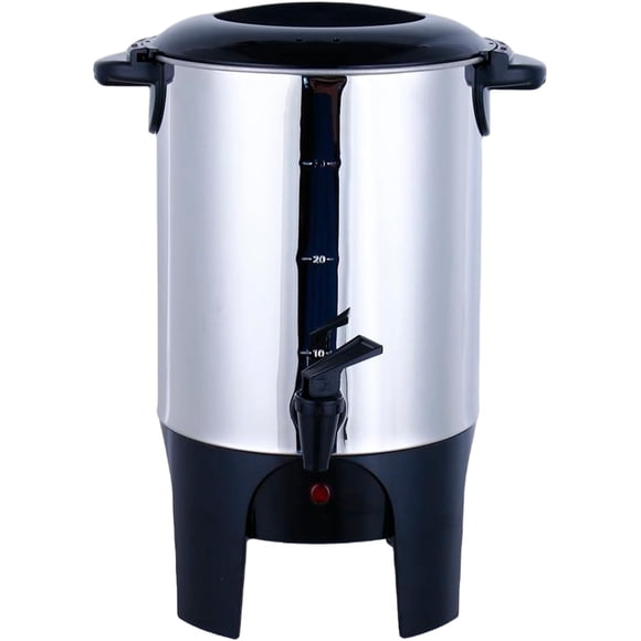 Cafetera 6 L, Baricoffee, Cafetera Electrica, Tapa con Asas, Acero Inoxidable, Filtro, Dispensador