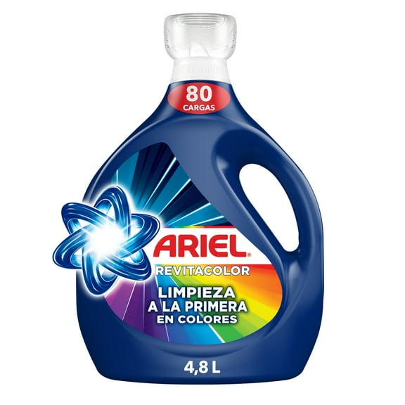 Detergente Líquido Ariel Revitacolor Limpieza a la Primera en Colores 4.8 l