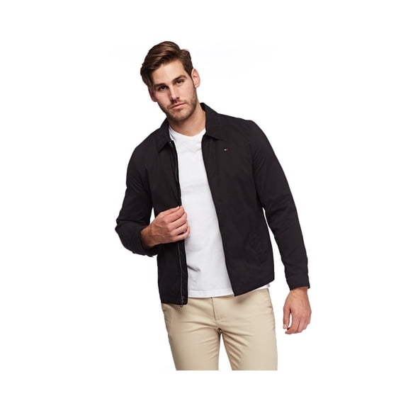 Chaqueta Tommy Hilfiger ligera de microsarga para golf para hombre, negra