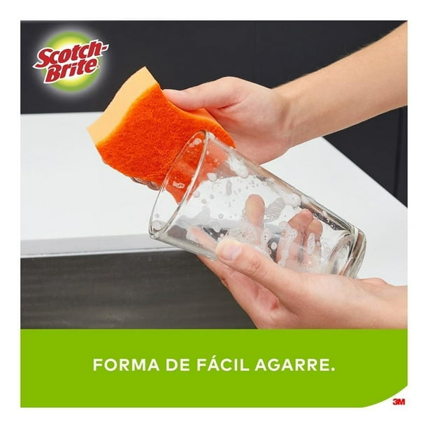 Imagen 2 de Fibra esponja 3M Scotch Brite para cocina cero rayas grande 1 pza