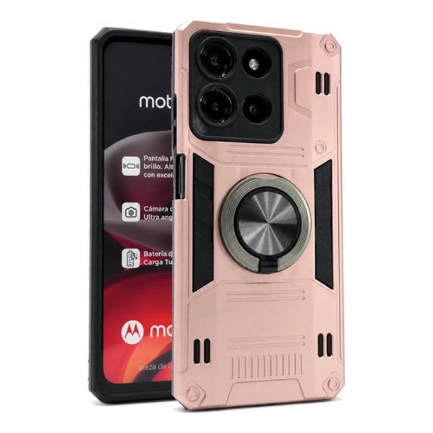 Funda Icon Case Titan para Moto G17, Carcasa, Protector, Uso Rudo, Antigolpes, Resistente, Esquinas Reforzadas, Protección de Cámara - Rosa