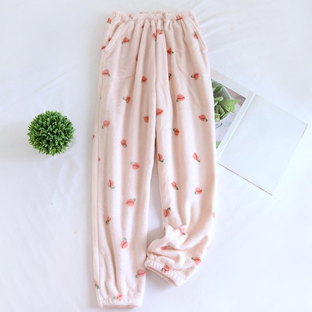 Puyaiuu Women's Pajama Pants With Pockets Flannel Pajama All kinds of Print Comfy Lounge Pant Fuzzy Sleep Bottoms with Pockets Gift
