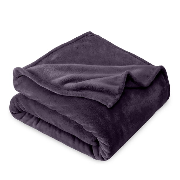 Bare Home Manta de Felpa de Microfibra 300 G/M², Suave y Afelpada, Tamaño Twin/Twin XL, Color Berenjena