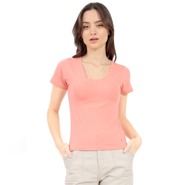 Playera Quarry Slim fit Básica Cuello Redondo Para Mujer
