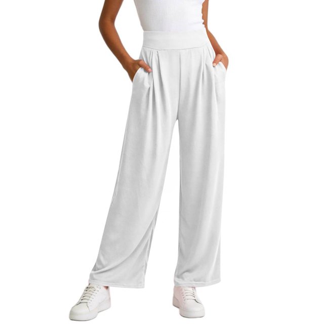 TaTaai Ladies' Elastic High Waist Wide Leg Jeans, Versatile Loose Straight Leg Pants, All Season Casual Fashion Jeans Gift