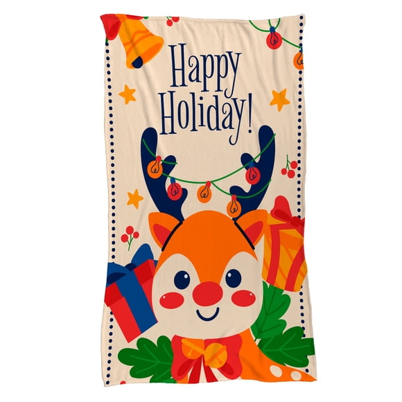 Cobija Manta Frazada Diseño de Reno Temporada de Noche Buena Ultra Suave y Ligera