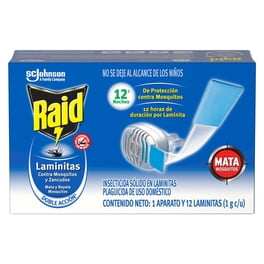 Insecticida Sólido Raid Laminitas Contra Mosquitos y Zancudos Aparato y 12 Repuestos