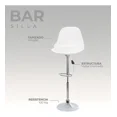 thumbnail image 4 of Sillas para Bar y Barra de Cocina con Respaldo y Reposapies de Altura Ajustable Banco Taburete Giratorio con Asiento Acolchado de Diseño Moderno Set 3 Piezas Blanco, 4 of 7