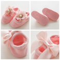 thumbnail image 3 of 1 par de calcetines de algodón para bebé, niña, recién nacida, con lazo de flores y encaje, talla M (rosa, estilo aleatorio)., 3 of 7