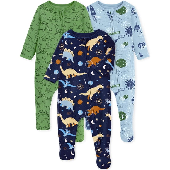 Pijamas para bebé Yoofoss pack de 3 de algodón orgánico (3‑6 meses)