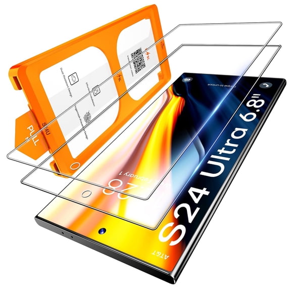 Protector de pantalla L K para Galaxy S24 Ultra de 6.8 pulgadas, paquete de 2 unidades