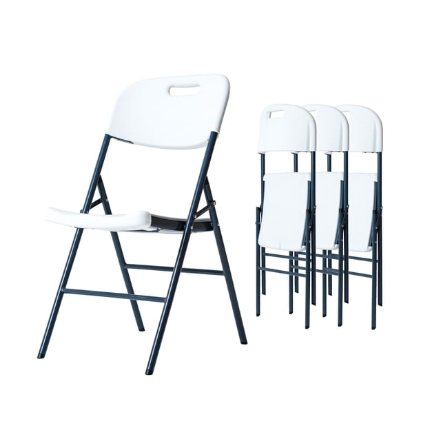 Silla Plegable LOOMBER Set de 4 Blanca