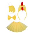 thumbnail image 4 of Set de vestuario de pollo 4pcs vestido de animal lindo disfraz de animales para halloween acción de gracias Amarillo, 4 of 8