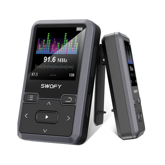 Reproductor MP3 Bluetooth Deportivo 32GB Con Clip - Pantalla 1.44", Radio FM, Podómetro, Libros Electrónicos Y Grabación, Ideal Para Correr Y Gimnasio
