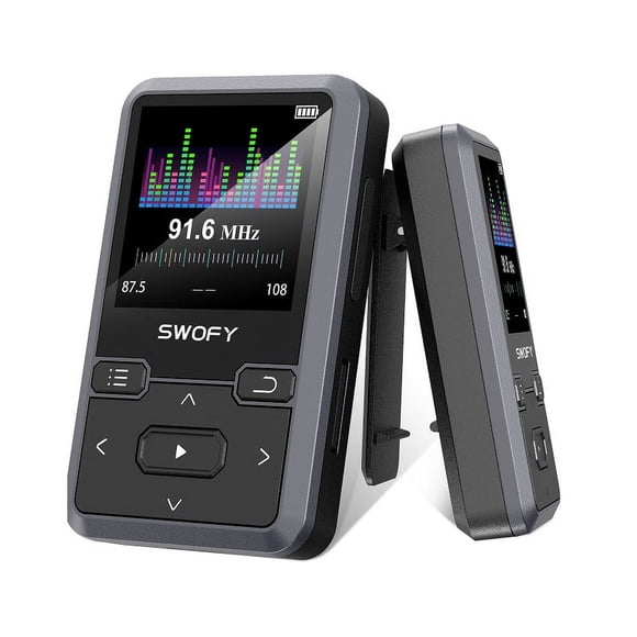 Reproductor MP3 Bluetooth Deportivo 32GB Con Clip - Pantalla 1.44", Radio FM, Podómetro, Libros Electrónicos Y Grabación, Ideal Para Correr Y Gimnasio