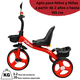 thumbnail image 5 of Triciclo para Niños con Timbre y Espejo Ruedas de Eva Canastas Trasera y Delantera Apto a partir de 2 Años Soporta hasta 20 kg - Rojo, 5 of 6