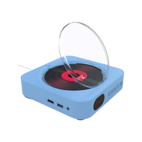 Injueey Reproductor de discos ABS con sistema de altavoz dual incorporado La conexión Bluetooth puede conectar el disco U/USB Sistemas de cine en casa azul