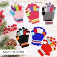 thumbnail image 4 of Guantes para Niños Guantes de Invierno de Punto a Rayas de Colores Guantes Mágicos con Dedos Completos Guantes Elásticos y Cálidos para Niños Niñas Unisex 5-10 Años 6 Pares, 4 of 5