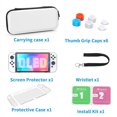 thumbnail image 2 of Funda de transporte para Switch OLED, kit de accesorios 11 en 1 para Nintendo Switch OLED con funda protectora rígida transparente, protector de pantalla HD para Switch y tapas para los pulgares, 2 of 9