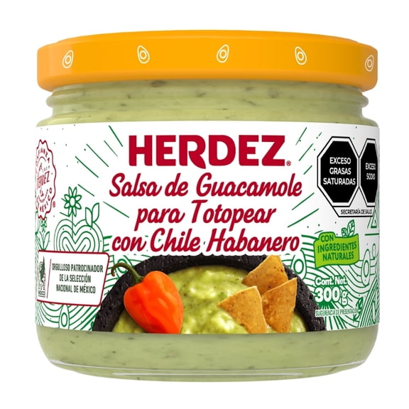 Salsa de Guacamole Herdez para Totopear con Chile Habanero 300 g