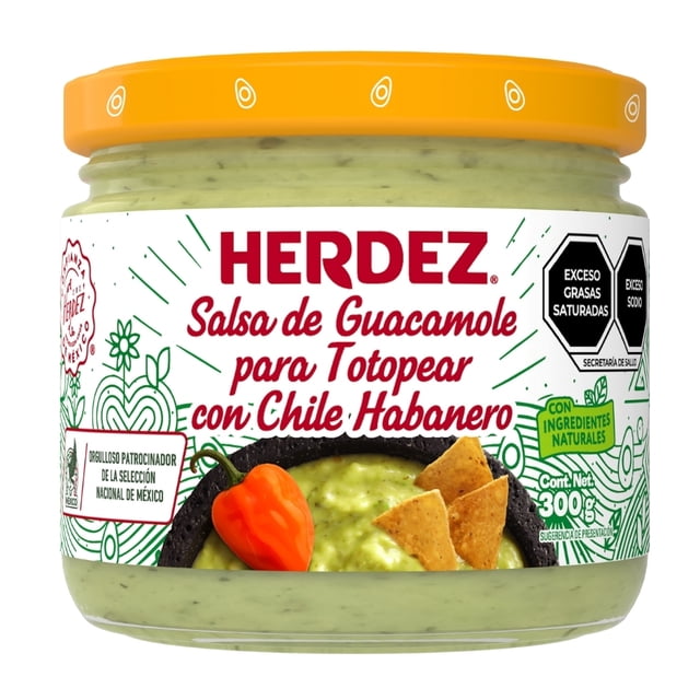 Salsa de Guacamole Herdez para Totopear con Chile Habanero 300 g