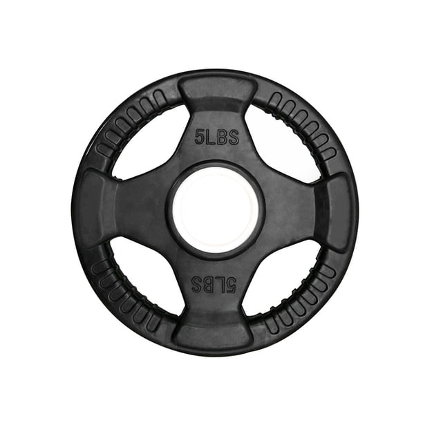 Par de Discos Olímpicos Tayga Rubber 4 Agarres 5 Lb