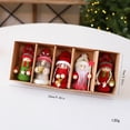 thumbnail image 4 of MTBLYS Set de 5 adornos navideños de peluche de Papá Noel| muñeco de peluche hecho a mano para colgar en el árbol| regalo navideño, 4 of 9