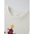 thumbnail image 3 of Conjunto de pijama navideño familiar a juego, camisetas de manga larga con estampado de árbol de Navidad y pantalones a cuadros. Ropa de dormir navideña., 3 of 8