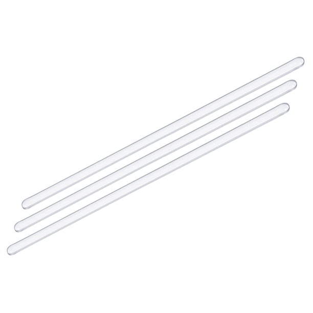 Uxcell 11.81" longitud 8mm Diámetro Varilla de Vidrio Borosilicato Herramientas de Mezcla para Laboratorio 3 Paquete