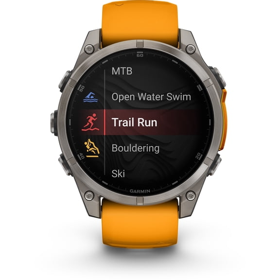 Garmin, monitor deportivo, fenix 8, 47mm, AMOLED, Sapphire Orange