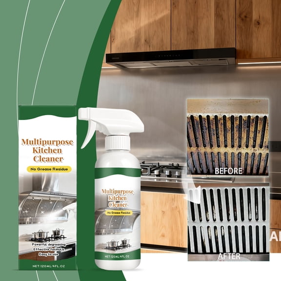 Limpiador de grasa de cocina, desengrasante potente de grado doméstico, limpia campanas extractoras, grasa resistente, 120 ml