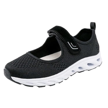 Breathable Women Athletic Shoes For Middle-aged Women Size 8.5 Black Slip-on Design 1 Pair