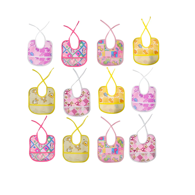 12 Piezas Baberos Para Bebe Tela Multicolor