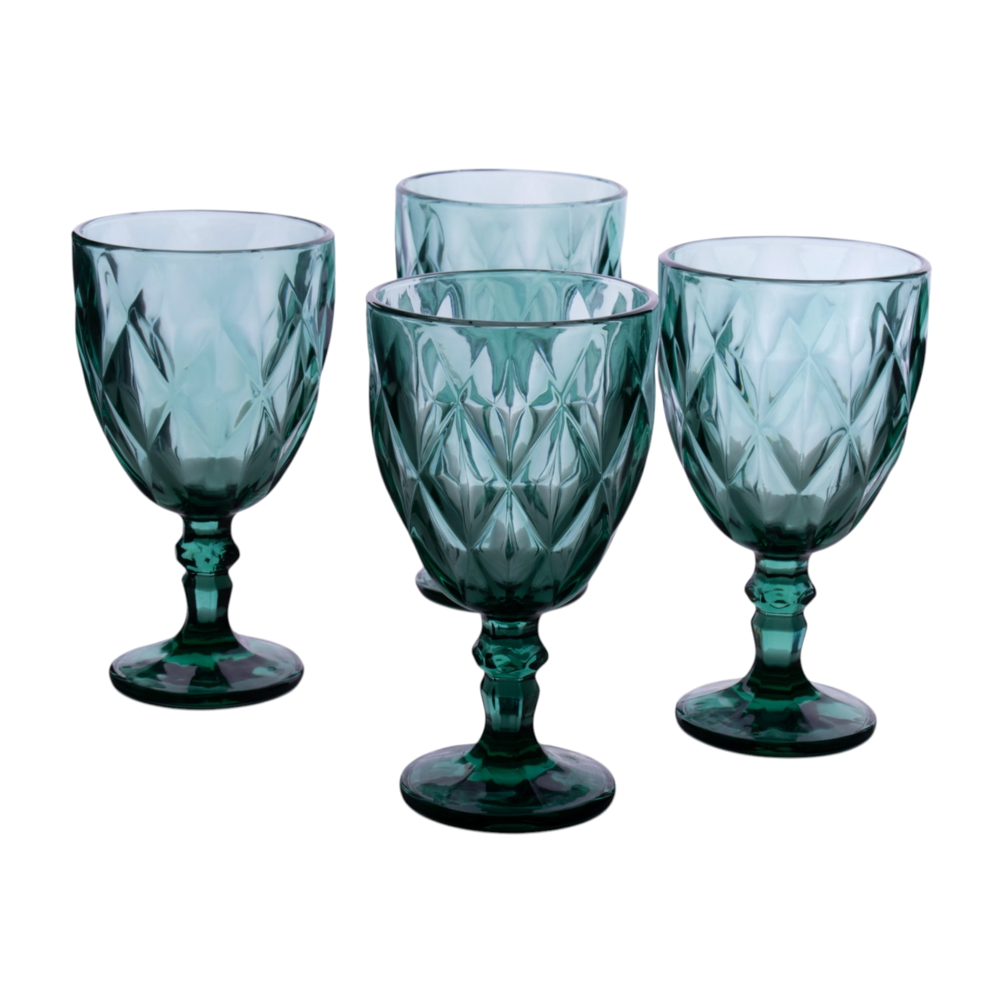 Juego 6 Copas de Vidrio Grueso con Diseño Diamante en Relieve ...