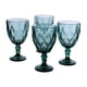 Juego 6 Copas de Vidrio Grueso con Diseño Diamante en Relieve ...
