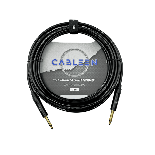 Cable de Instrumento Plug TS 6.3 mm Macho a Macho Mono Cableen 6 m