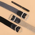 thumbnail image 3 of Zhuge Cinturón elástico para hombre, cinturón trenzado tejido elástico para hombre, cinturón informal de 1 3/8, cinturón de golf para pantalones vaqueros (gris claro), 3 of 3