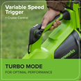 thumbnail image 3 of Soplador de hojas inalámbrico Greenworks 40 V 730 CFM 190 MPH con batería, 3 of 9