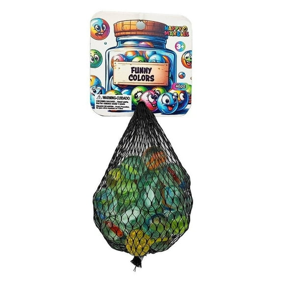 Canicas Happy Marbles Funny colors 40 piezas